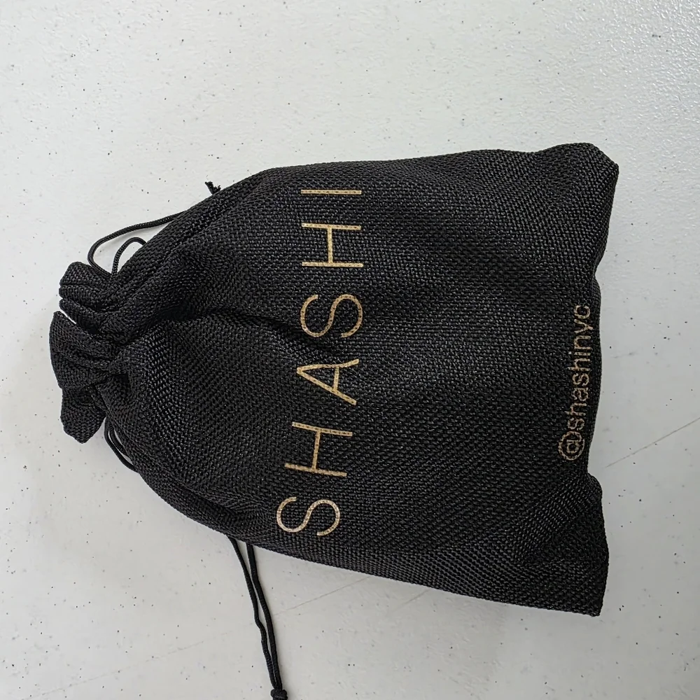 Shashi Lilith Black Headband and Storage Bag Cushioned Faux Leather